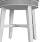 Hillsdale Furniture Sophia Tufted Backless Vanity Stool, White with Gray Fabric