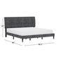 Hillsdale Furniture Blakely Button Tufted Upholstered Platform King Bed with 2 Dual USB Ports, Dark Gray