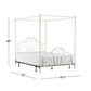 Hillsdale Furniture Dover Queen Metal Canopy Bed, Cream