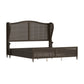 Hillsdale Furniture Sausalito Wood and Cane King Bed, Oiled Bronze