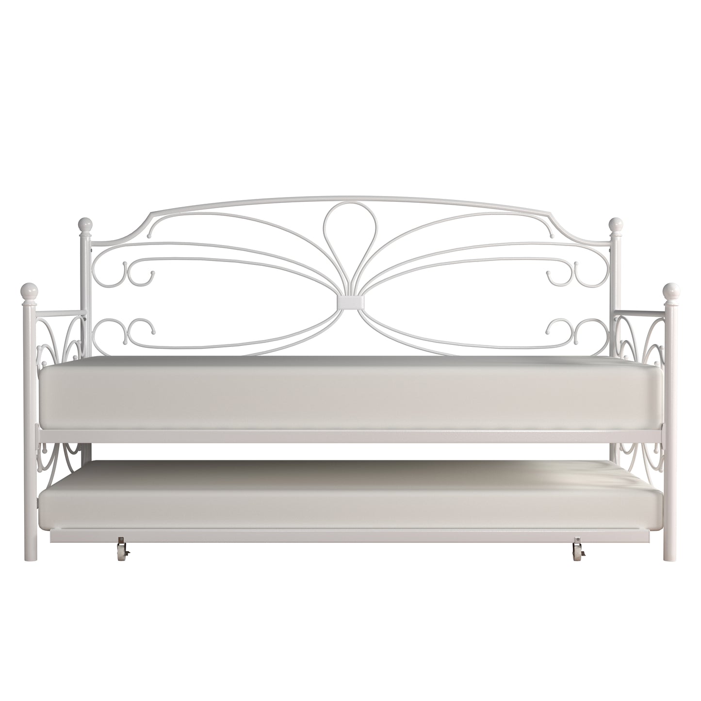 Hillsdale Furniture Anslee Metal Twin Daybed with Trundle, White