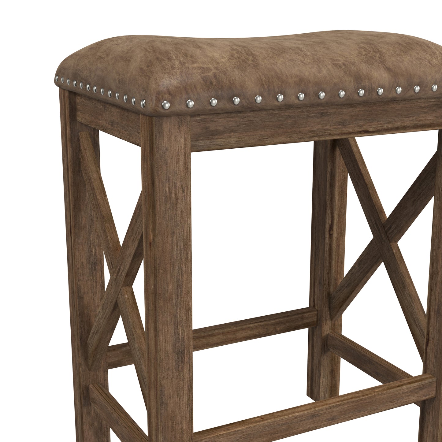 Hillsdale Furniture Willow Bend Wood Backless Counter Height Stool, Set of 2, Antique Brown Walnut