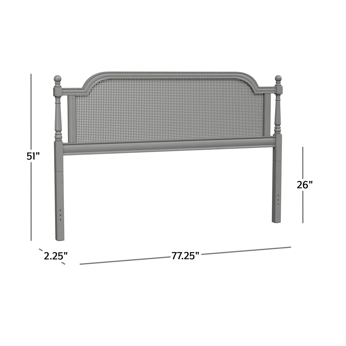 Hillsdale Furniture Melanie Wood and Cane King Headboard, French Gray