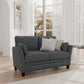 Living Essentials by Hillsdale Grant River Upholstered Loveseat with 2 Pillows, Gray