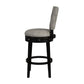 Hillsdale Furniture Kaede Wood and Upholstered Barr Height Swivel Stool, Black with Weathered Granite Gray Faux Leather