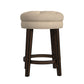 Hillsdale Furniture Krauss Wood Backless Counter Height Swivel Stool, Linen Stone