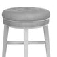 Hillsdale Furniture Sophia Tufted Backless Vanity Stool, White with Gray Fabric