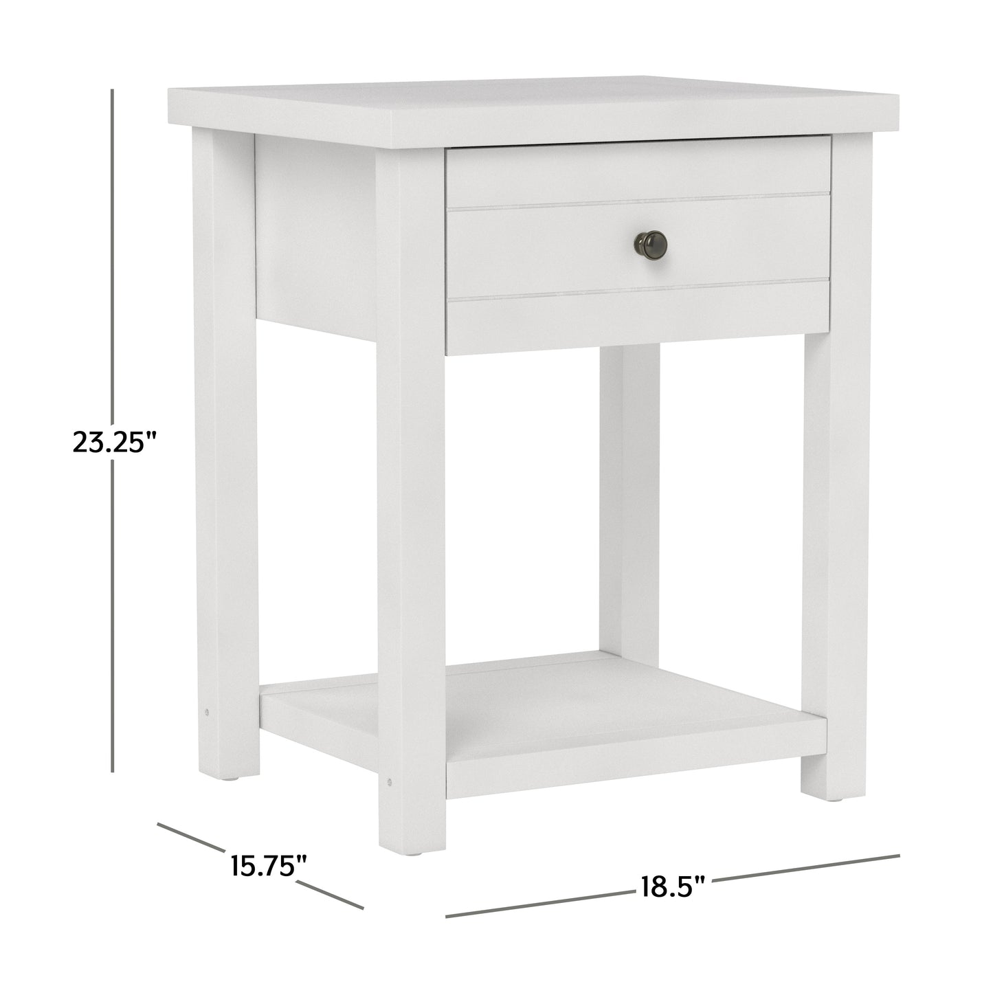 Living Essentials by Hillsdale Harmony Wood Accent Table, Matte White