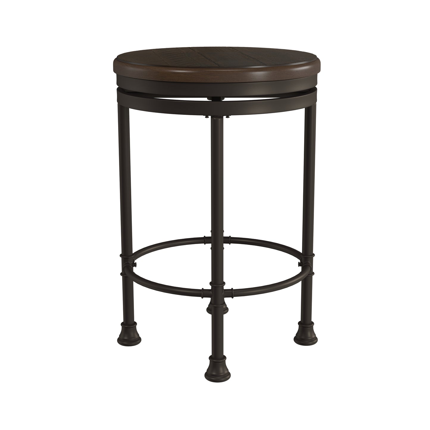 Hillsdale Furniture Casselberry Metal Backless Counter Height Swivel Stool, Brown