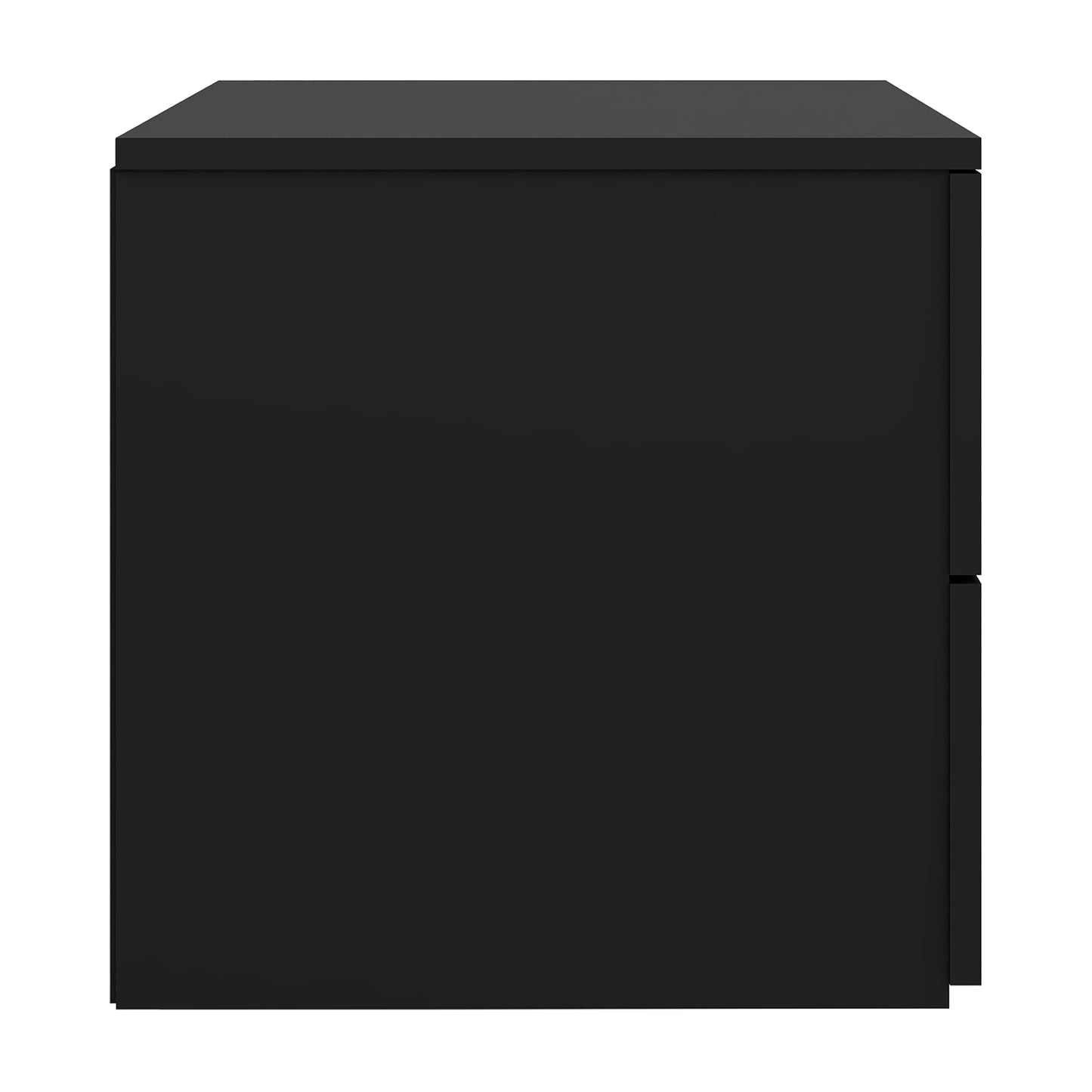 Hillsdale Living Essentials Delmar Wood 2 Drawer Nightstand, Matte Black