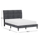 Hillsdale Furniture Blakely Button Tufted Upholstered Platform Queen Bed with 2 Dual USB Ports, Dark Gray