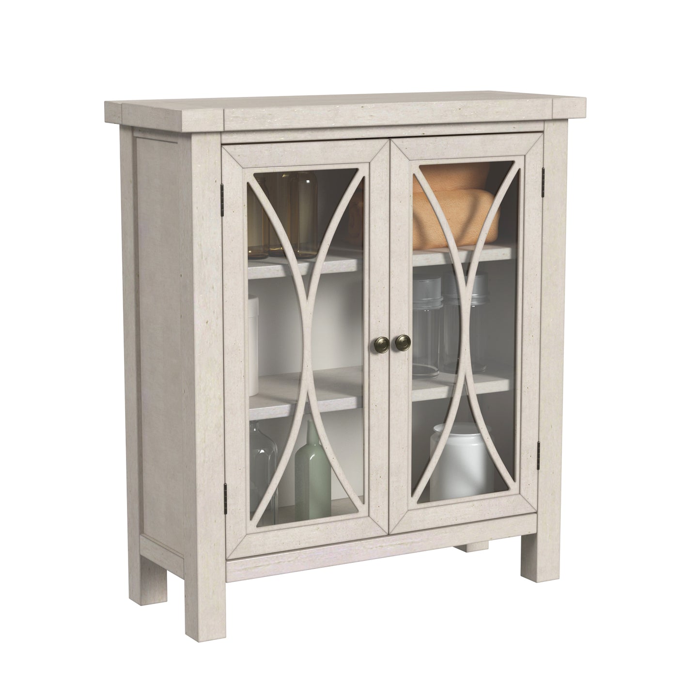 Hillsdale Furniture Bayside Wood 2 Door Console Cabinet, Antique White