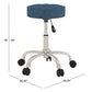 Hillsdale Furniture Nora Metal Adjustable Backless Vanity/Office Stool, Chrome with Chrome with Blue Velvet