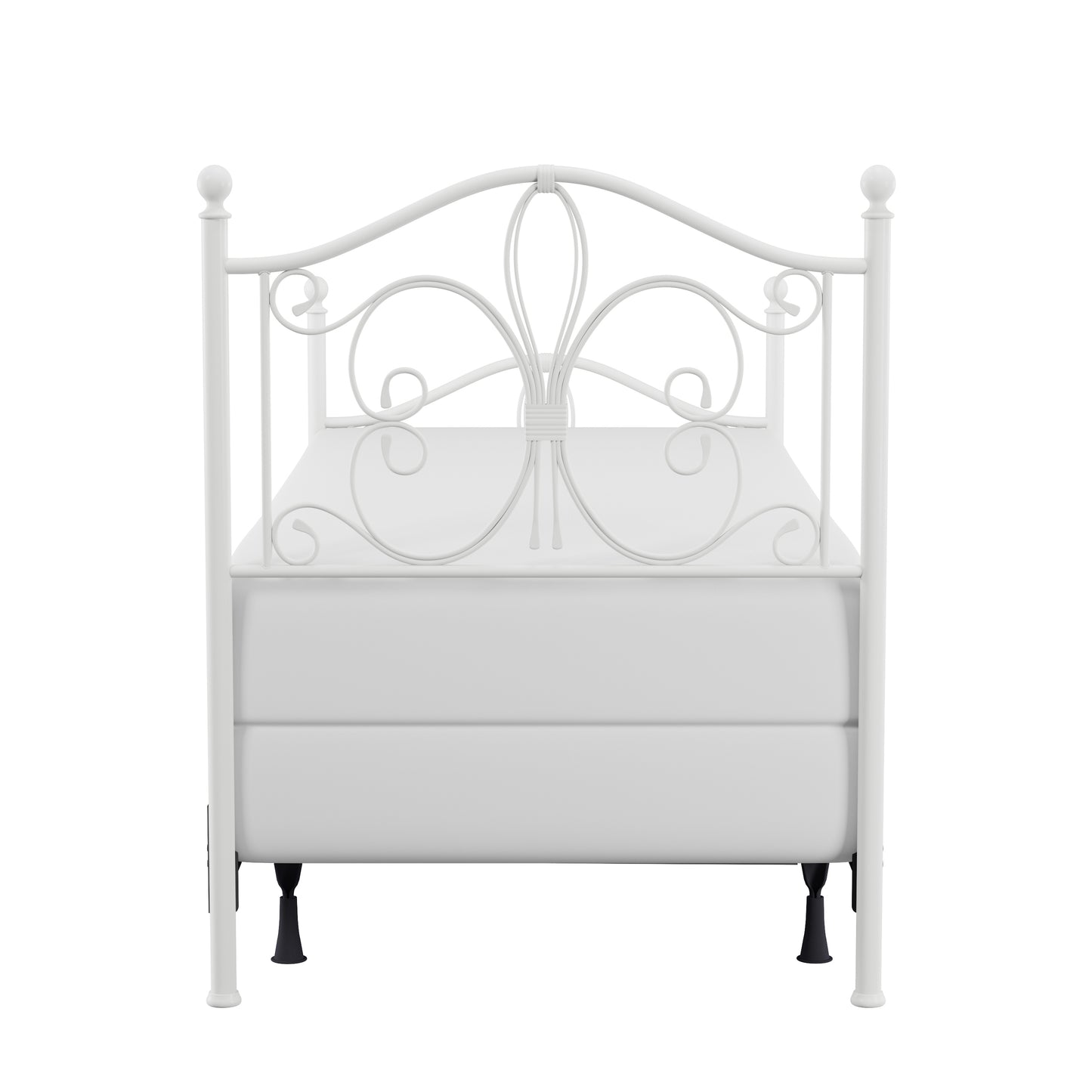 Hillsdale Furniture Ruby Twin Metal Bed, Textured White