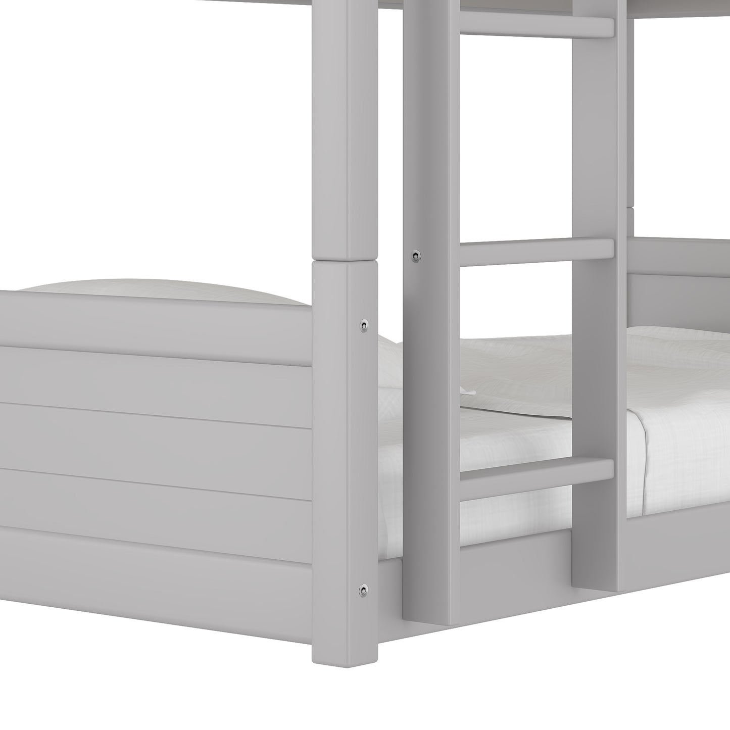 Living Essentials by Hillsdale Capri Wood Triple Bunk Bed, Gray