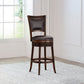 Hillsdale Furniture Lockefield Wood Bar Height Swivel Stool, Brown Cherry