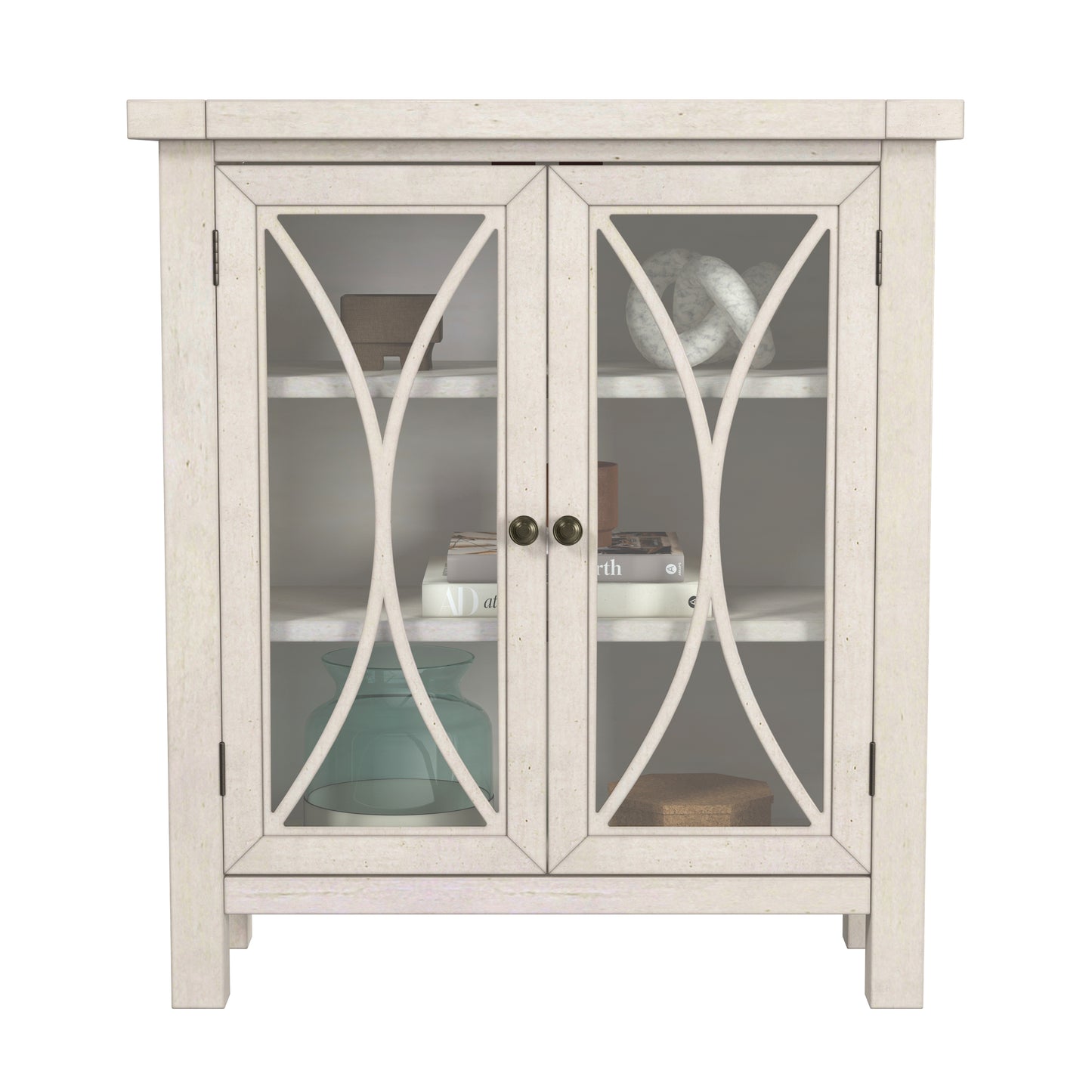 Hillsdale Furniture Bayside Wood 2 Door Console Cabinet, Antique White