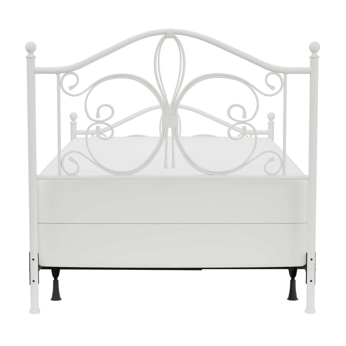 Hillsdale Furniture Ruby Queen Metal Bed, Textured White