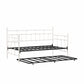 Hillsdale Furniture Providence Metal Twin Daybed with Roll Out Trundle, Soft White