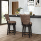 Hillsdale Furniture Kaede Wood and Upholstered Counter Height Swivel Stool, Black with Chestnut Faux Leather