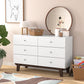 Living Essentials by Hillsdale Kincaid Wood 6 Drawer Dresser, Matte White