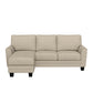 Hillsdale Furniture Upholstered Reversible Chaise Sectional with Storage Ottoman, Putty