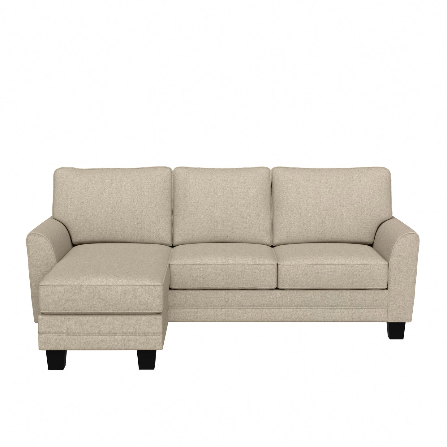 Hillsdale Furniture Upholstered Reversible Chaise Sectional with Storage Ottoman, Putty