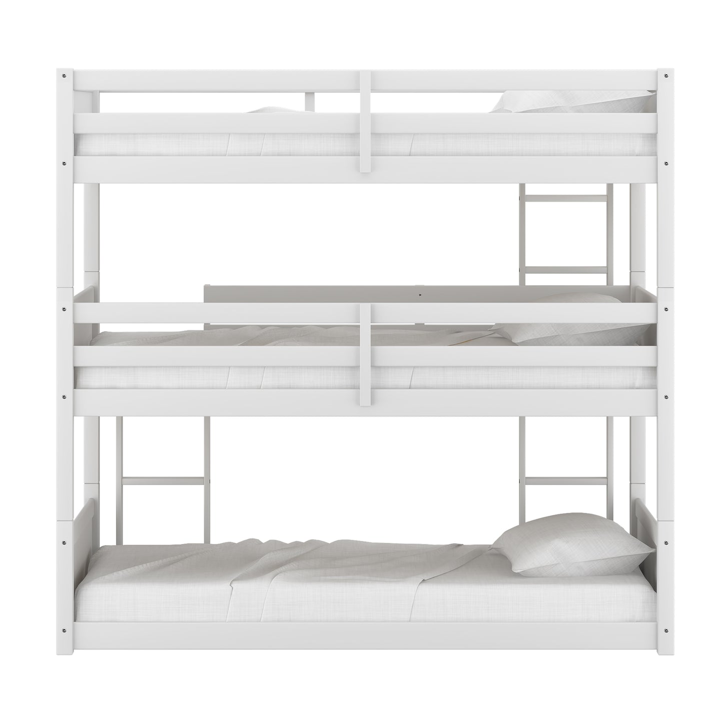 Living Essentials by Hillsdale Capri Wood Triple Bunk Bed, White