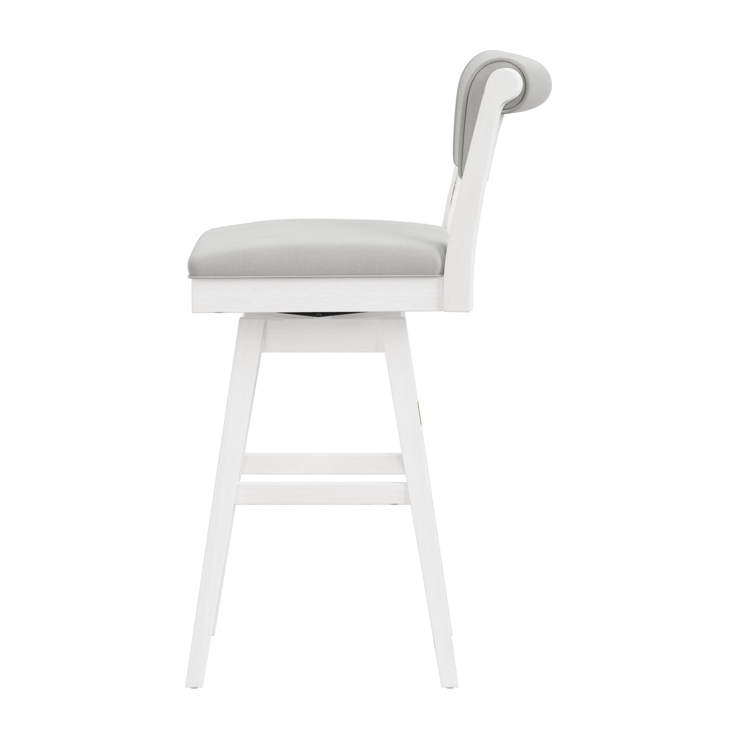 Hillsdale Furniture Clarion Wood and Upholstered Bar Height Swivel Stool, Sea White