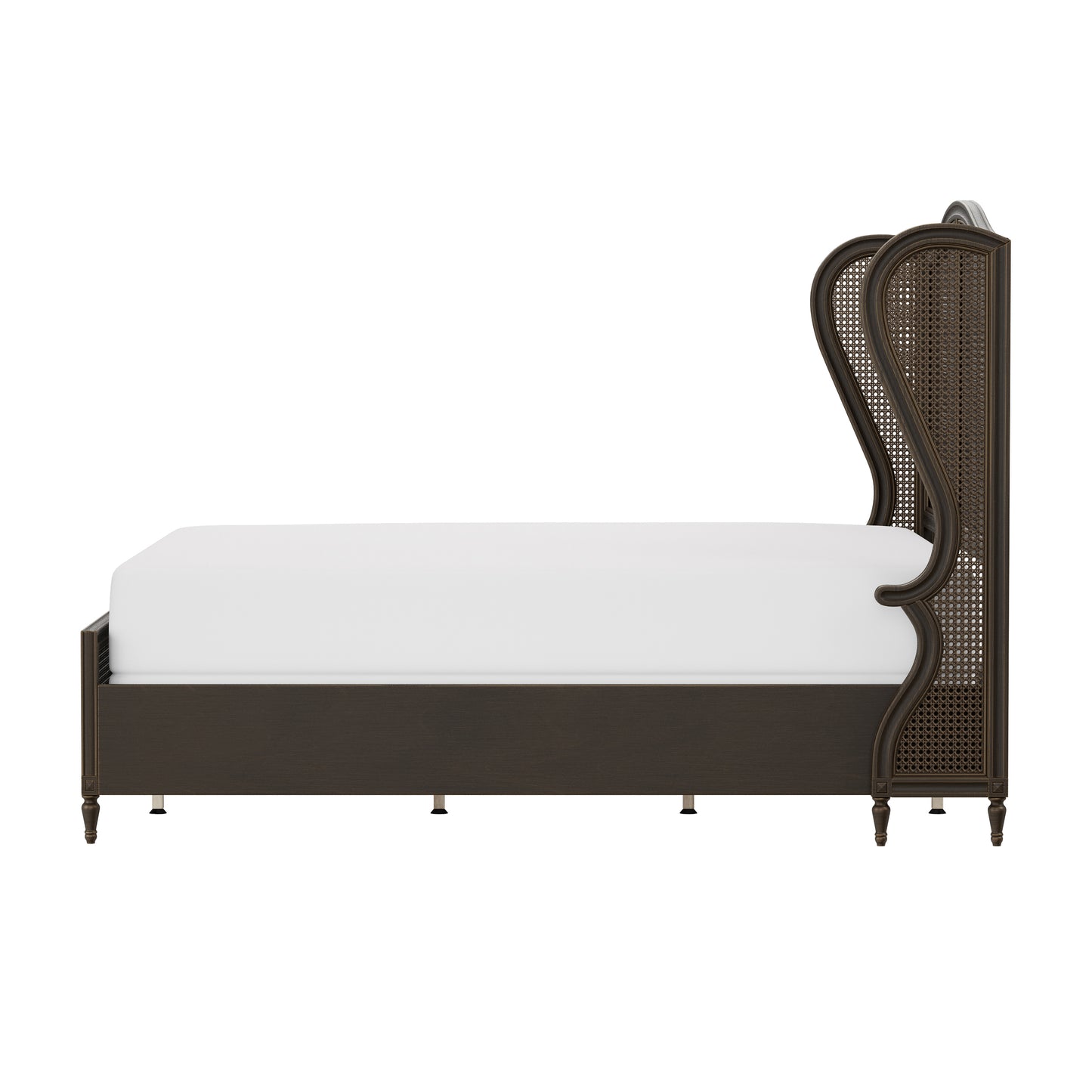 Hillsdale Furniture Sausalito Wood and Cane King Bed, Oiled Bronze