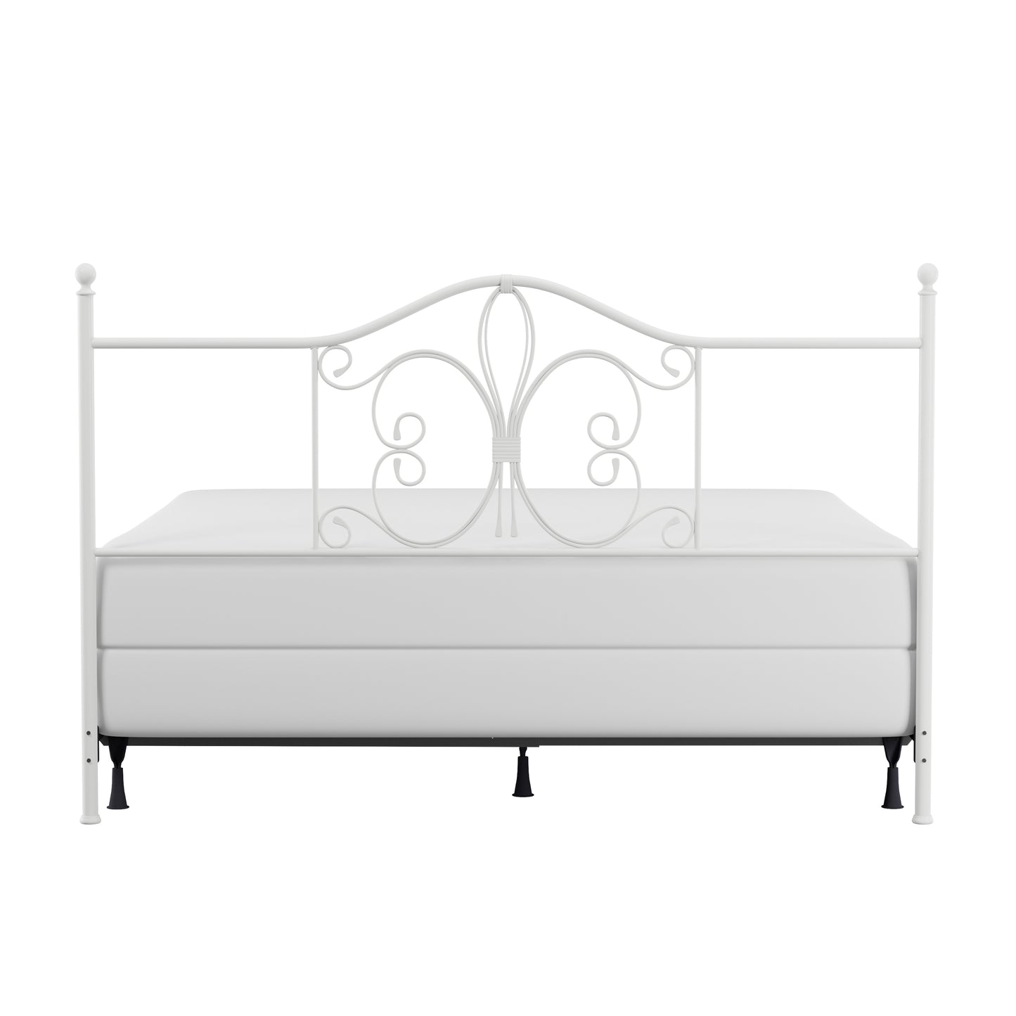 Hillsdale Furniture Ruby King Metal Headboard with Frame, Textured White