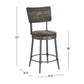 Hillsdale Furniture Jennings Wood and Metal Counter Height Swivel Stool, Rubbed Pewter Metal with Weathered Gray Wood