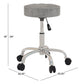 Hillsdale Furniture Nora Metal Adjustable Backless Vanity/Office Stool, Chrome with Chrome with Gray Velvet