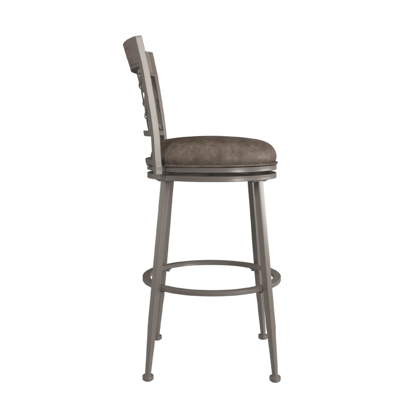 Hillsdale Furniture Hutchinson Metal Bar Height Swivel Stool, Pewter