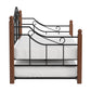 Hillsdale Furniture Madison Wood and Metal Twin Daybed with Roll Out Trundle, Black with Cherry Posts