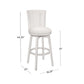 Hillsdale Furniture Gianna Wood Bar Height Swivel Stool with Upholstered Back, White