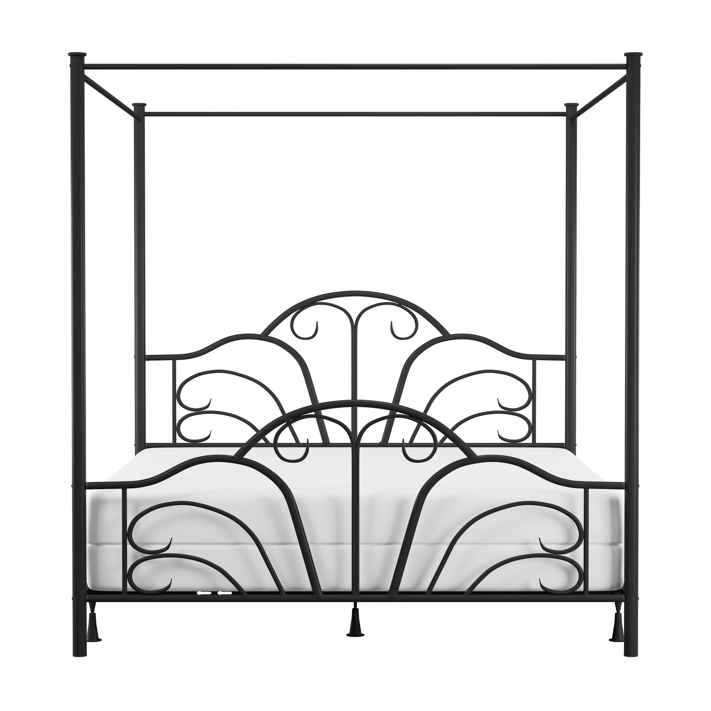 Hillsdale Furniture Dover King Metal Canopy Bed, Textured Black