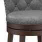 Hillsdale Furniture Edenwood Wood Bar Height Swivel Stool, Chocolate with Smoke Gray Fabric