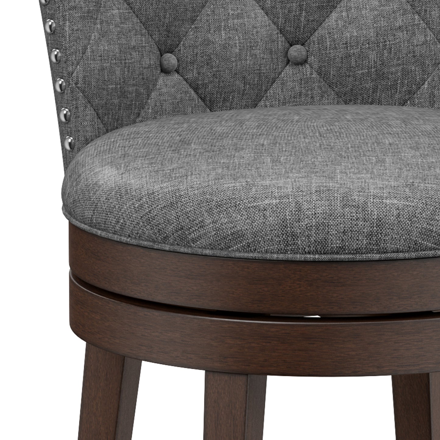 Hillsdale Furniture Edenwood Wood Counter Height Swivel Stool, Chocolate with Smoke Gray Fabric