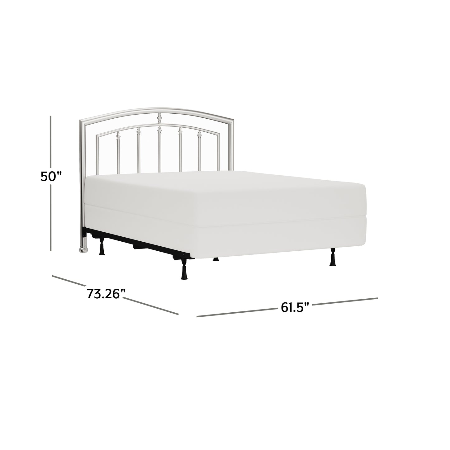 Hillsdale Furniture Claudia Full/Queen Metal Headboard with Frame, Matte Nickel