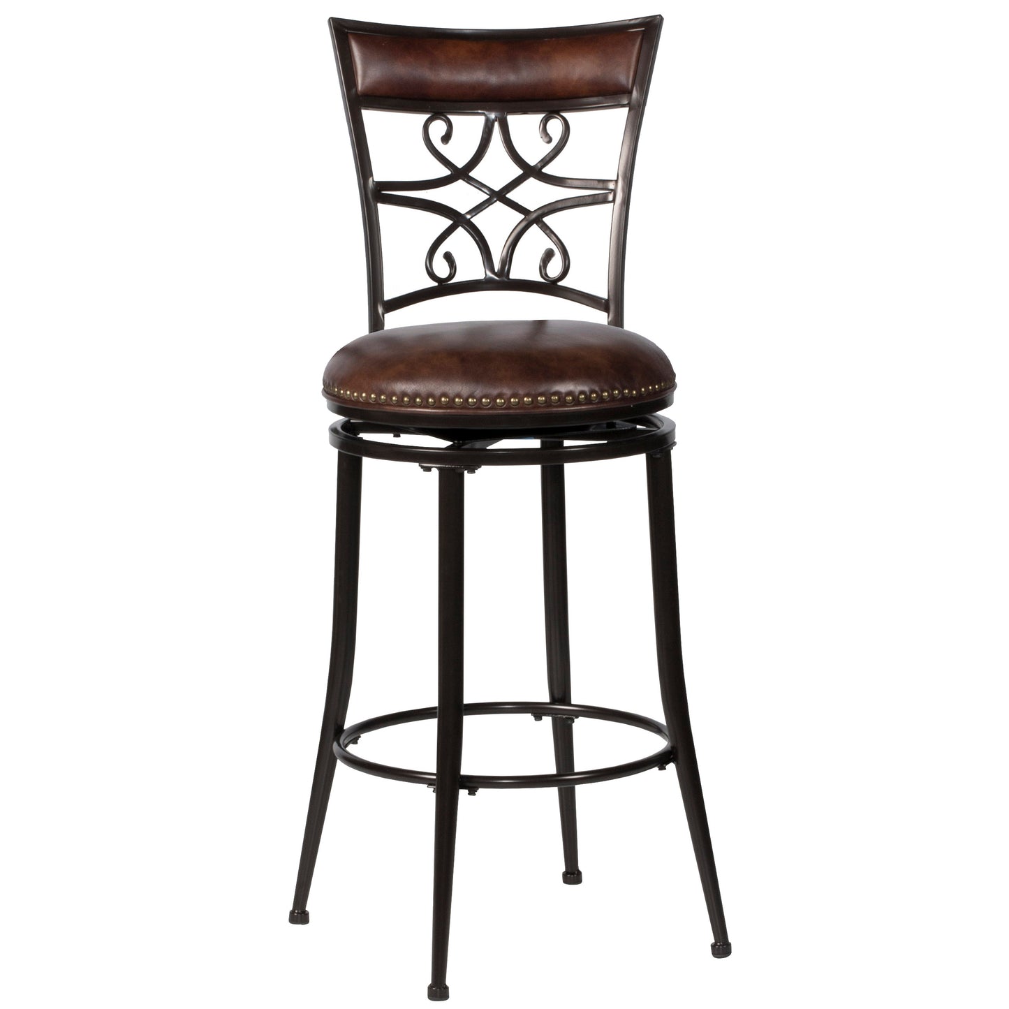 Hillsdale Furniture Seville Metal Bar Height Swivel Stool, Brown Shimmer