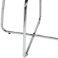 Hillsdale Furniture Marisol Metal Vanity Stool, Chrome with Off White Fabric