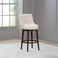 Hillsdale Furniture Halbrooke Wood Bar Height Swivel Stool, Cream Fabric