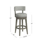 Hillsdale Furniture Lawton Wood Bar Height Swivel Stool, Antique Gray with Ash Gray Fabric