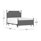 Hillsdale Furniture McArthur Queen Metal and Upholstered Bed, Matte Black with Gray Fabric