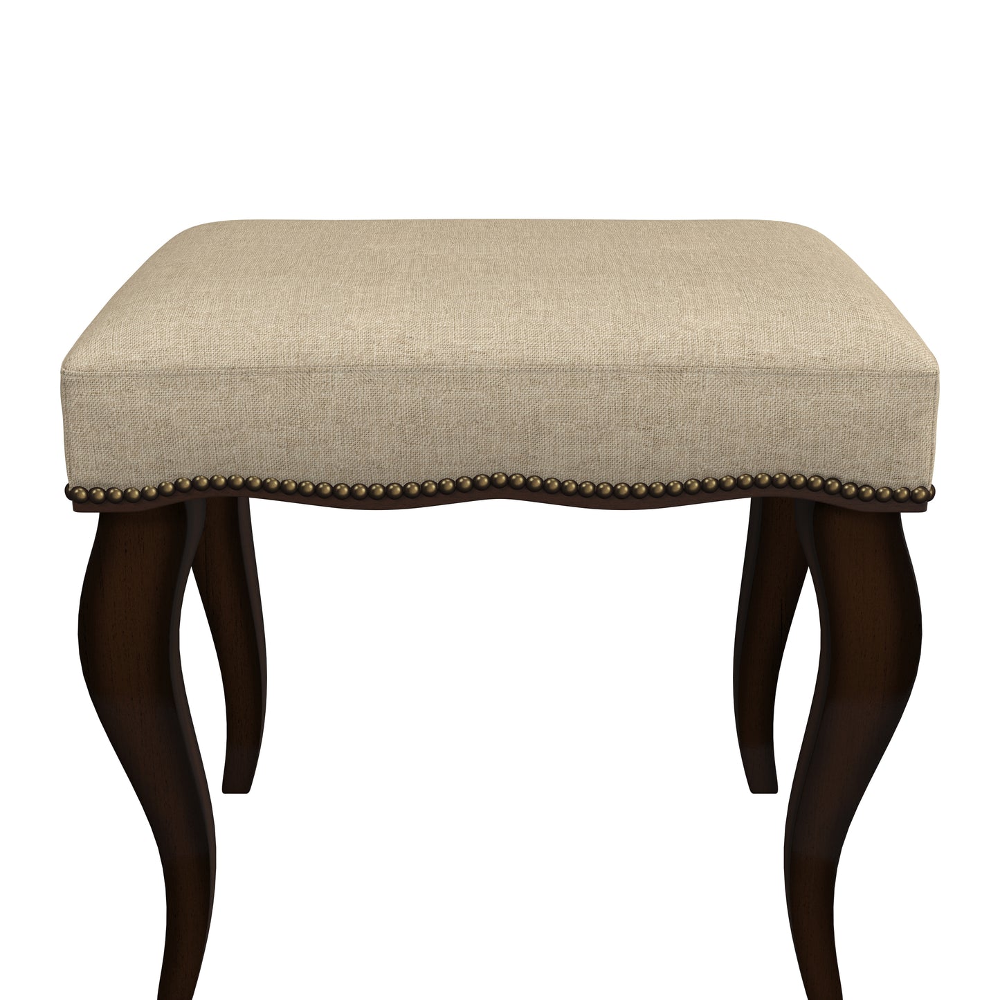 Hillsdale Furniture Hamilton Wood and Upholstered Backless Vanity Stool, Burnished Oak