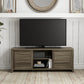 Living Essentials by Hillsdale Handerson 64 Inch Wood Entertainment Console, Dark Oak Finish