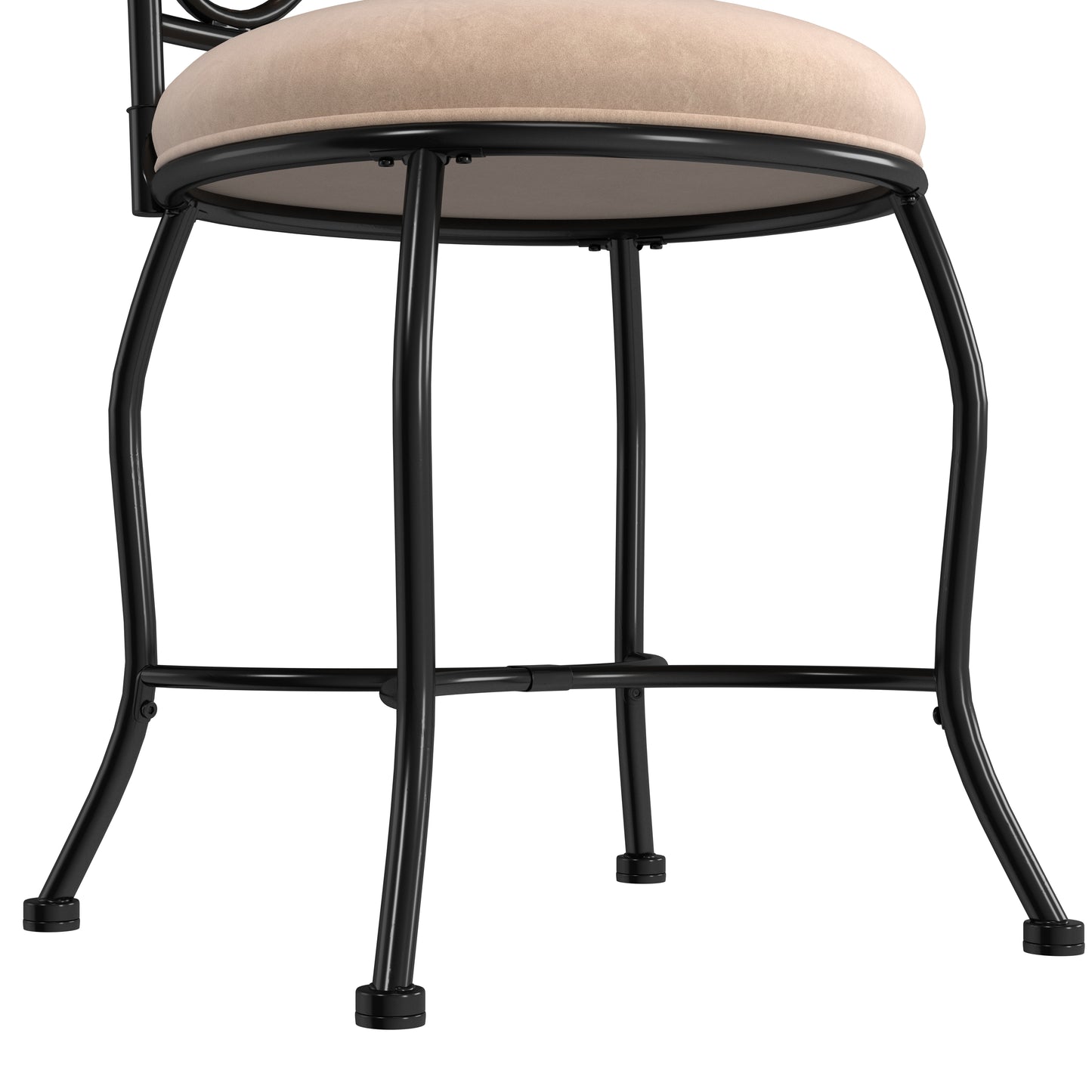 Hillsdale Furniture Sparta Metal Vanity Stool, Black Gold