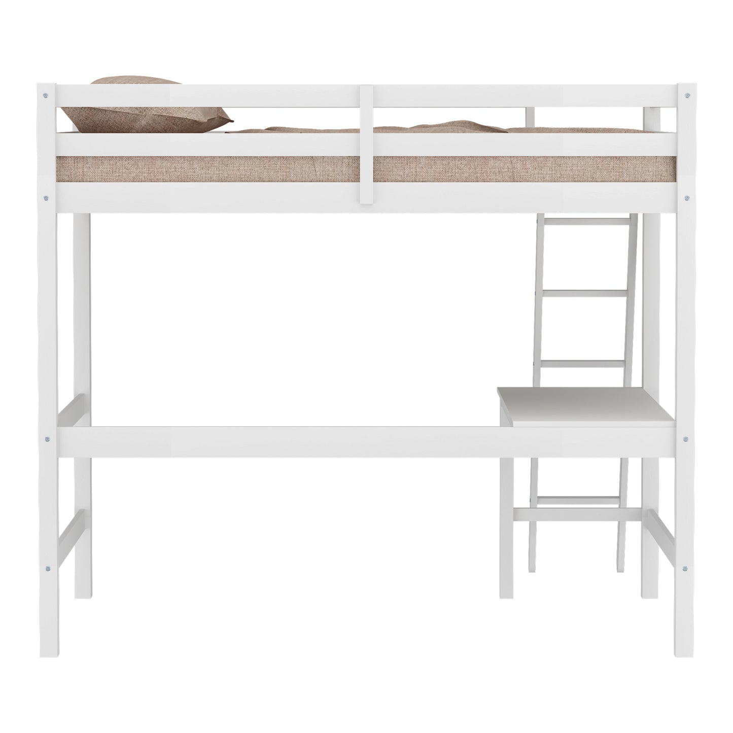 Hillsdale Kids and Teen Caspian Wood Twin Loft Bed, White