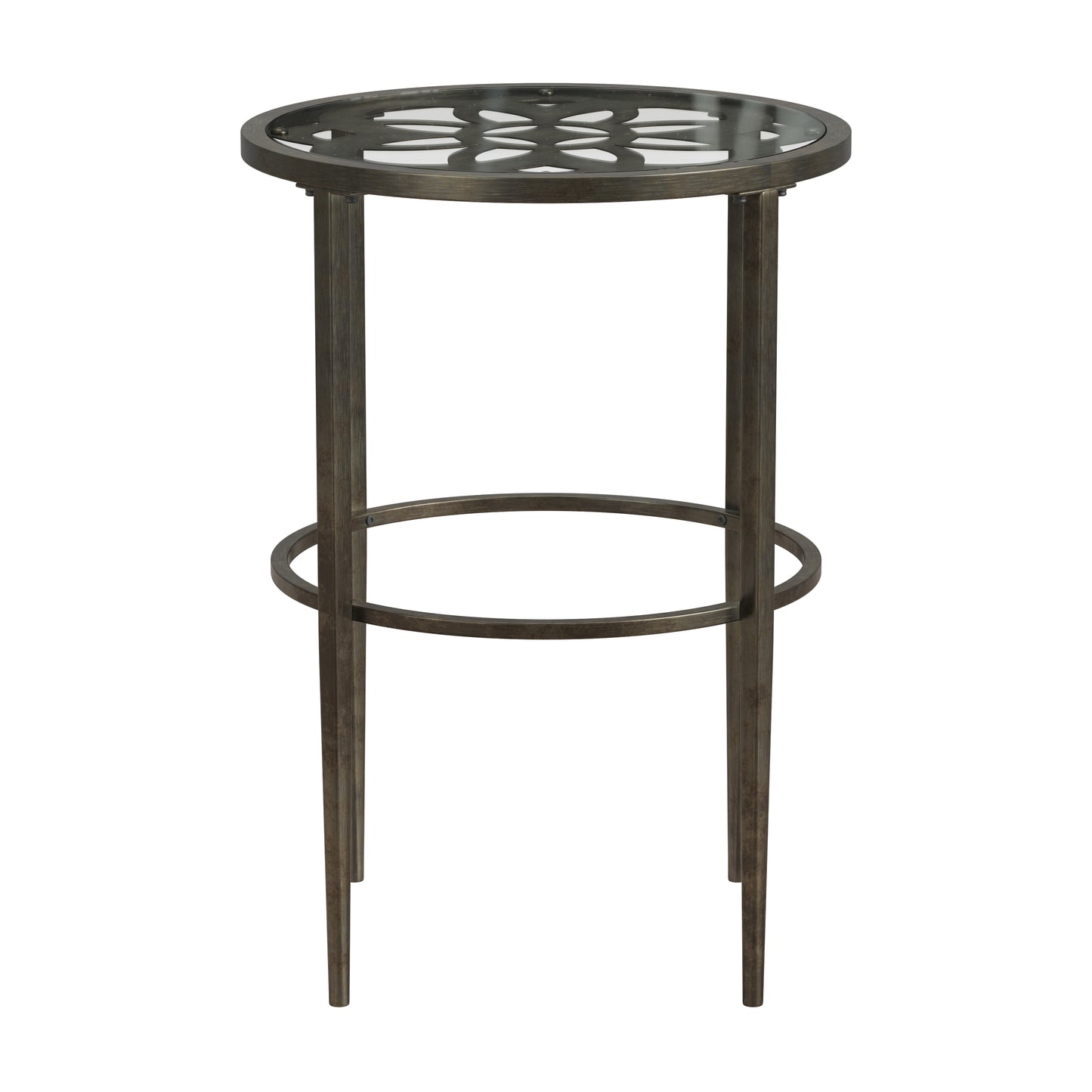 Hillsdale Furniture Marsala Metal End Table, Gray with Brown Rub